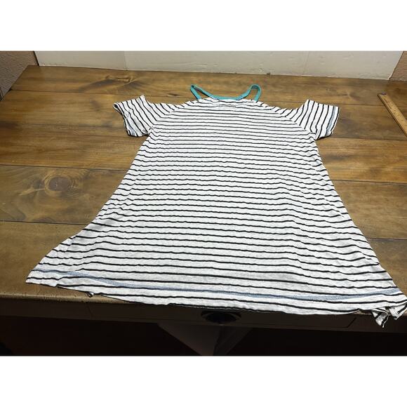 Double D Ranch Womens Open Shoulder Linen Blend Striped Aztec Top Size Medium - Picture 10 of 10